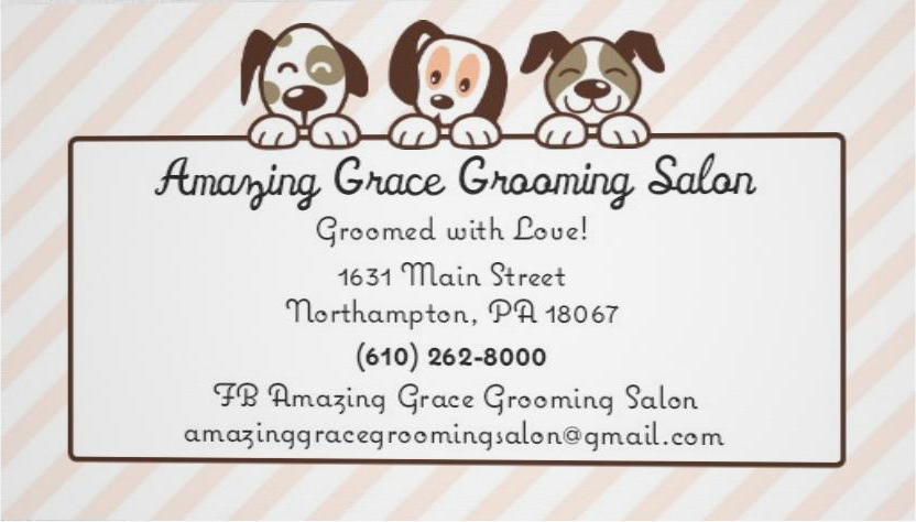 Picture with contact details for Amazing Grace Grooming Salon
